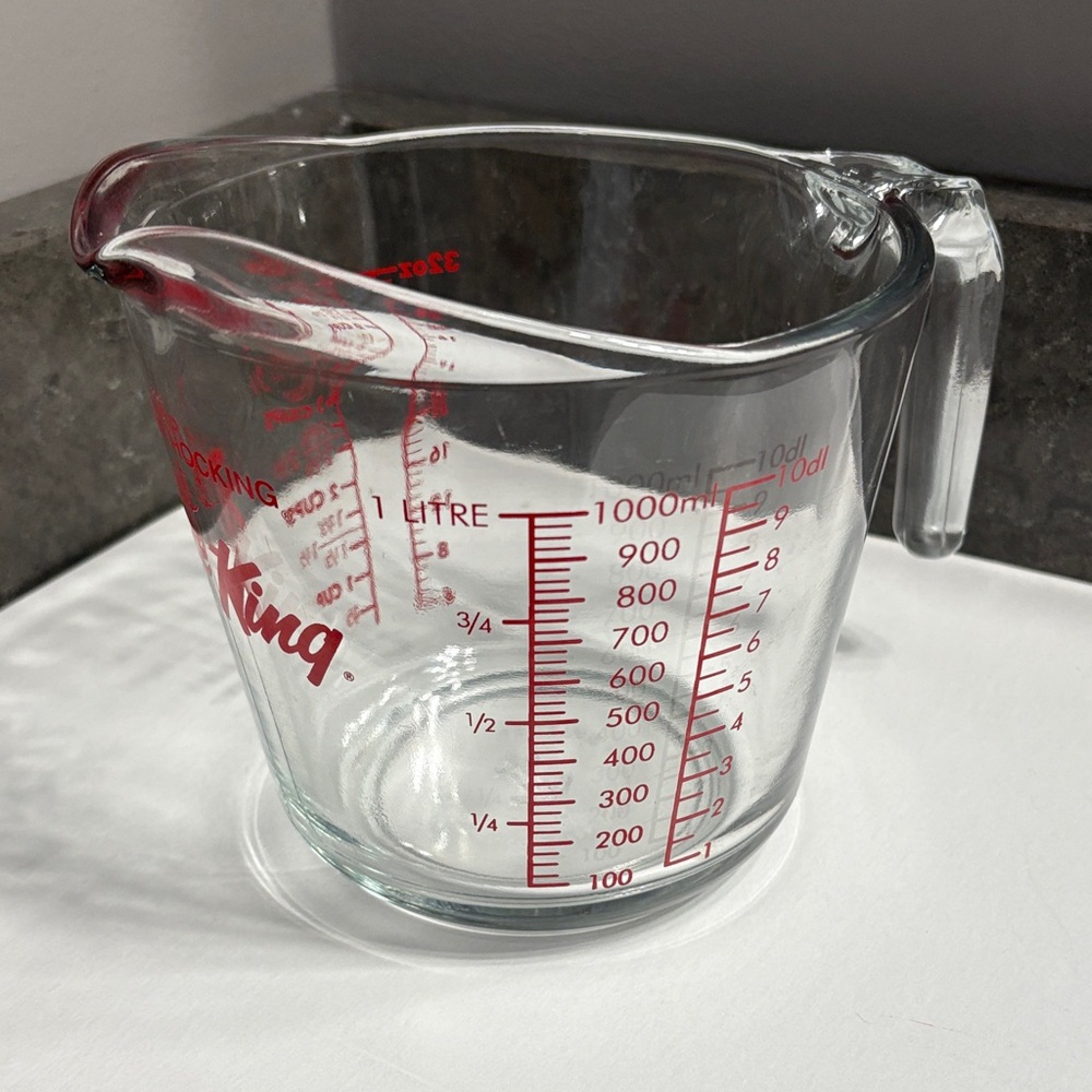 Anchor Hocking Glass Measuring Cup with Red Markings